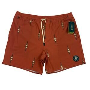 Huckberry Roark Layover 2.0 Boardshorts Men’s XL Burnt Orange Hemp Stretch Swim